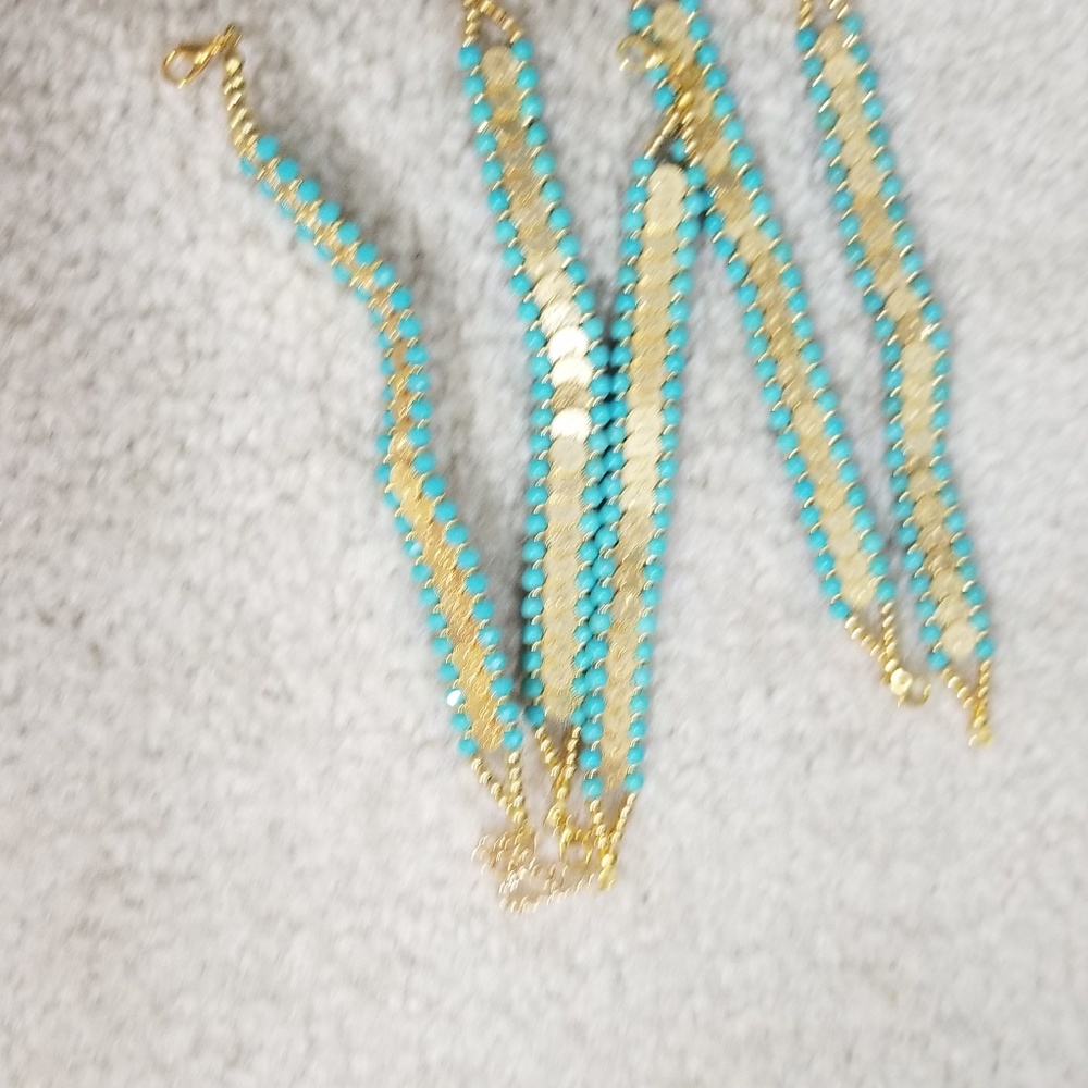 BOGO 50% olArm ca candy beaded bracelet Gold plaed - Picture 7 of 8